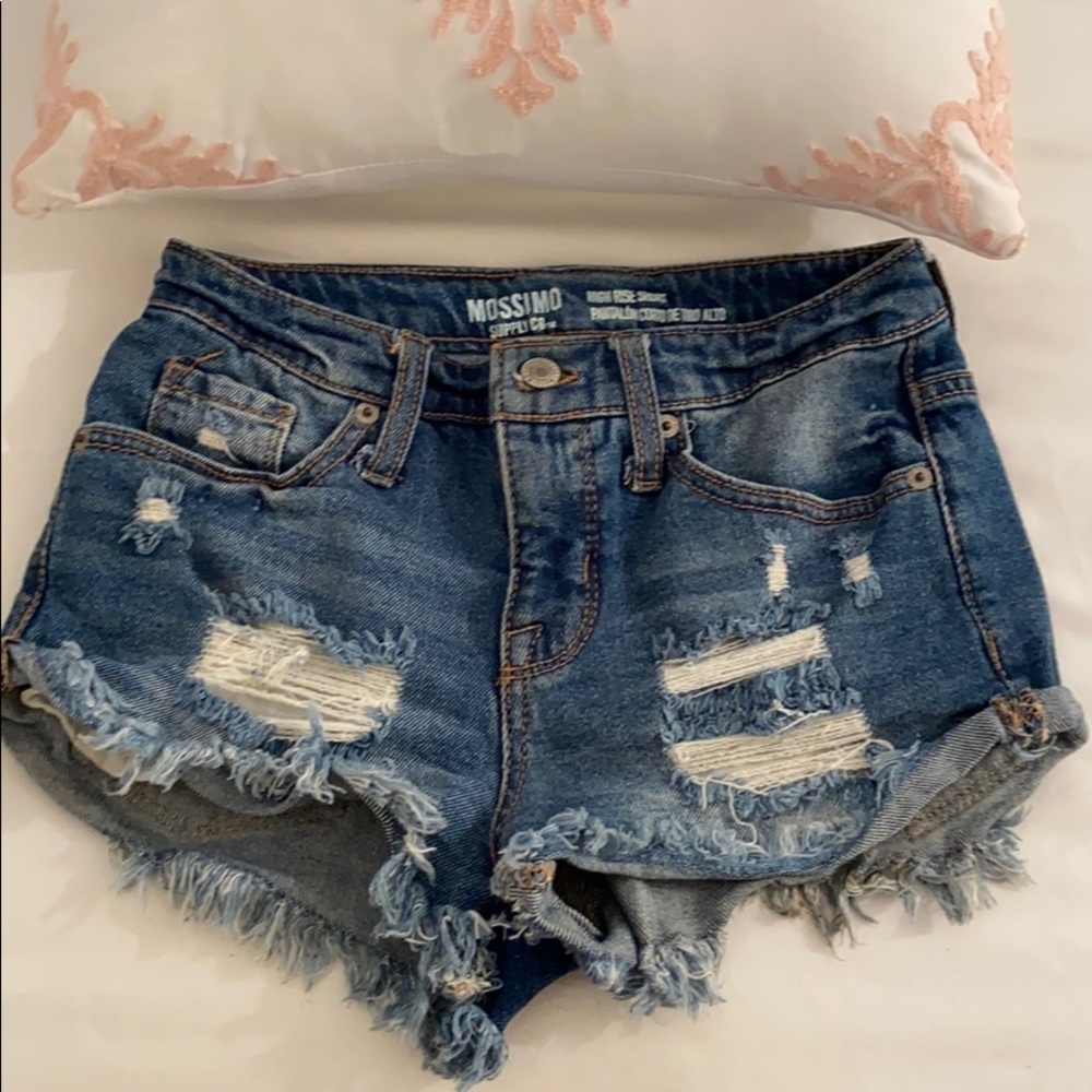 Mossimo Denim Distressed High Rise Shorts